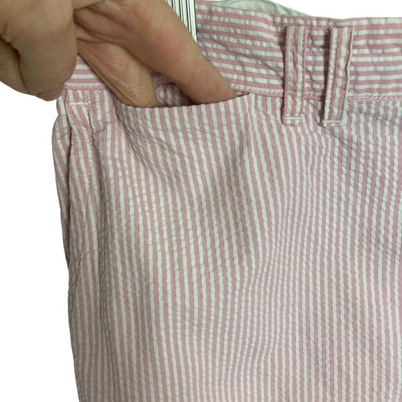Vintage Ralph Lauren Rugby Seersucker Shorts Mens 32 Mens Pink Stripe Cotton - Picture 3 of 9